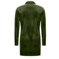 thumbnail image 5 of Maqroz Velvet Dress for Women Plus Size Casual Long Sleeve Button Lapel Shirt Dresses Party Cocktail Holiday Mini Dresses Vestidos De Mujer Elegantes Army Green L, 5 of 6