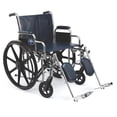 thumbnail image 1 of Silla de ruedas Medline Excel extra ancha, asiento amplio, brazos extraíbles a la altura del escritorio, reposapiernas elevables, marco cromado. Asiento: 22" x 18", 1 of 1