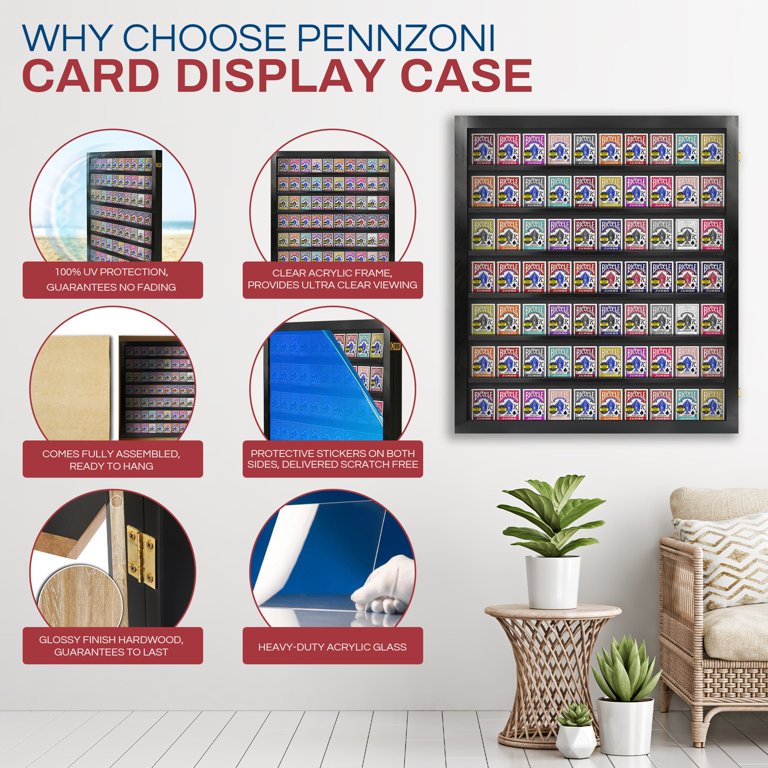 poker card display case DisplayGifts Playing Frame Holds 60 Decks Collectible Cards Only Acrylic Door UV Protection Black this card storage case provides you w/ ultra Cardware 5 Tier Desktop &
