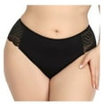 thumbnail image 2 of Elainilye Fashion Womens Plus Size Underwear Comfortable Temperament Lace Oversized Lace Thong Panties Underwear,Black, 2 of 7