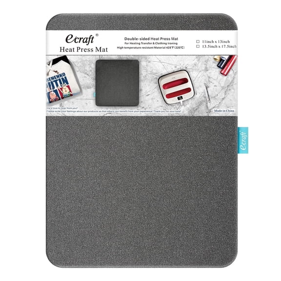 Heat Press Mat, 13" x 17" for Cricut Easypress, Double Sided Insulation Mat for HTV and Craft Vinyl Projects