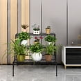 thumbnail image 4 of Costway Estante para Plantas de Metal 3 Niveles Soporte Expositivo para Flores Porta Plantas Decorativo para Jardín Interior Negro 70 x 60 x 60,5cm, 4 of 8