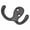 Black, variant on Hickory Hardware Medium White Zinc 2 in. L Double Hook 1 pk