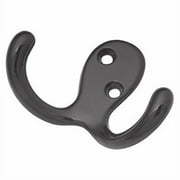 Hickory Hardware Utility Hooks Collection Utility Hook, Double, 3/8" C/C - Black
