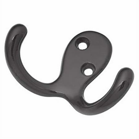 Hickory Hardware Utility Hooks Collection Utility Hook, Double, 3/8" C/C - Black