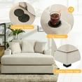 thumbnail image 6 of Euroco 55" Oversized Chaise Lounger Modern Style Sofa Couch ,with Pillows, Charge Station & Cup Holders, Chenille Fabric, Cream, 6 of 9