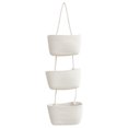 thumbnail image 2 of Wall Hanging Basket Storage, Wall Mounted Organizer, Woven Rattan Style, 3 Tier Shelves, for Bathroom Organization, Kitchen Utensils, Living Room Decor, 3 Pack, White, by FAJHHA, 2 of 8