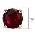 thumbnail image 2 of Women's Brass Gold Synthetic Red Siam 1.70(g) Stud Earrings, 2 of 2