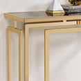 thumbnail image 4 of Bowery Hill Table Console Contemporaine à Dessus en Verre, Or, 4 of 5