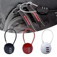thumbnail image 3 of Lefu 3 Digit Password Lock Portable Anti-theft Wire Rope Dormitory Cabinet Lock Padlock Luggage Combination Lock Home Hardware Black, 3 of 7