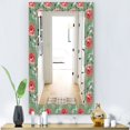 thumbnail image 4 of DESIGN ART Designart 'Green Flowers 1' Traditional Mirror - Frameless Printed Wall Mirror 23.7 in. wide x 31.5 in. high, 4 of 5
