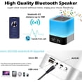 thumbnail image 2 of KPR luces nocturnas altavoz Bluetooth, reloj despertador altavoz Bluetooth sensor táctil lámpara de noche regulable multicolor cambiante lámpara de noche, reproductor MP3, altavoz inalámbrico con luce, 2 of 5