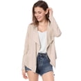 thumbnail image 1 of INSPIRE CHIC Veste en Faux Suède pour Femme à Manches Longues, devant Drapé, Vestes de Moto, 1 of 7