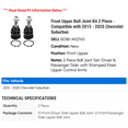 thumbnail image 2 of Front Upper Ball Joint Kit 2 Piece - Compatible with 2015 - 2020 Chevy Suburban 2016 2017 2018 2019, 2 of 2