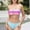 Blue, variant on Purcolt Women's Color Block Bandeau Bikini Two Piece Set Strapless Cutout Tube Bikini Top Bandeau Swimsuit Cheeky High Waisted Bottom Bathing Suit