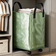 thumbnail image 5 of Rolling Storage Bag with Wheels, Foldable Laundry Hamper Organizer, Large Capacity Waterproof Fabric Storage Bin with Carry Handles for Clothes, Blankets, Dorm, 5 of 7