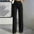 thumbnail image 2 of Hurxie Corduroy Wide Leg Pants Women Casual Winter Elastic Waist Vintage Loose Trousers with Pockets Black,L, 2 of 6