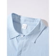 thumbnail image 6 of LTTVQM Men's 2026 Casual Button Down Short Sleeve Shirts Summer Beach Wedding Shirt Vacation Cotton Shirts Light Blue XL, 6 of 9