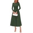 thumbnail image 1 of Vestido PRETTYGARDEN 2025 Suéter Midi de Manga Larga Verde Ejército XXL, 1 of 8