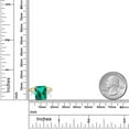thumbnail image 4 of Gem Stone King 18K Yellow Gold Plated Silver 3-Stone Ring Emerald Cut Green Nano Emerald and Moissanite (5.80 Cttw, Size 6), 4 of 4