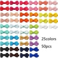 thumbnail image 1 of 50 Pcs Handmade Hair Clip Bows Colorful Clip Baby Hairpins Solid Color Lovely Clip Bangs for Boutique Bulk, 1 of 4