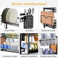 thumbnail image 2 of Escurridor de Trastes, Organizador de Platos con Bandeja de Goteo,Estante para platos Acero Inoxidable 2 Niveles, Escurreplatos con Soporte para Utensilios y Tabla de Cortar para Almacenamiento Cocina, 2 of 7