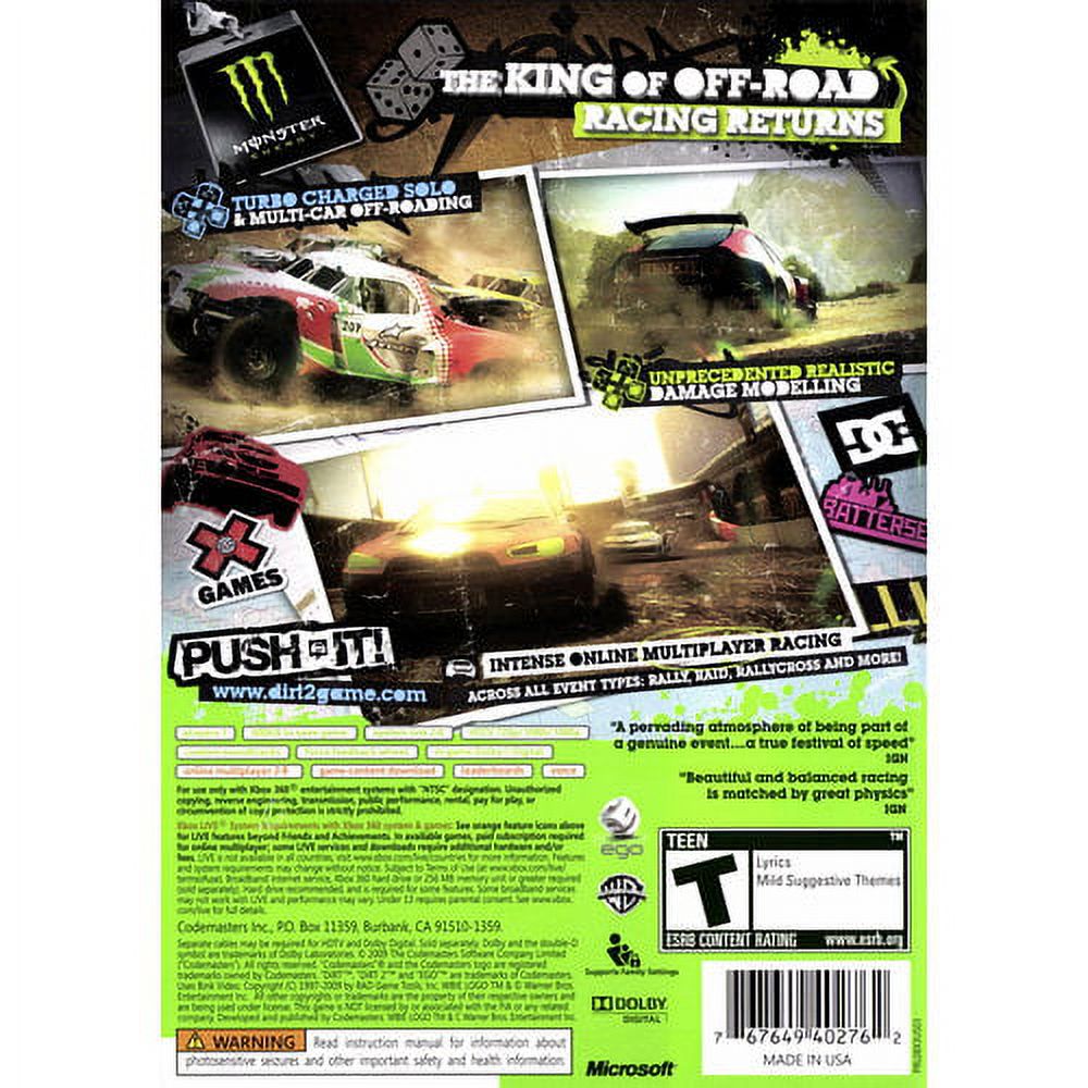 Dirt - Xbox 360 Racing Game (Renewed), Off-Road, Multiplayer