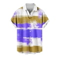thumbnail image 1 of Mens Casual Manga Corta Botón Abajo Camisas Impresas Bolsillo Botón Turndown Cuello Top Blusa Camisa, 1 of 5