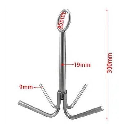 ISURE MARINE Boat Anchor Stainless Steel 4-Claw Anchor Anti-rust Grab Hook Anchor Grapple