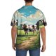 thumbnail image 3 of Fotbe Prairie Pasture Cow Camisa Estampada de Manga Corta para Hombre, Casual de Verano, Estilo Playero, Sin Arrugas-Medium, 3 of 5