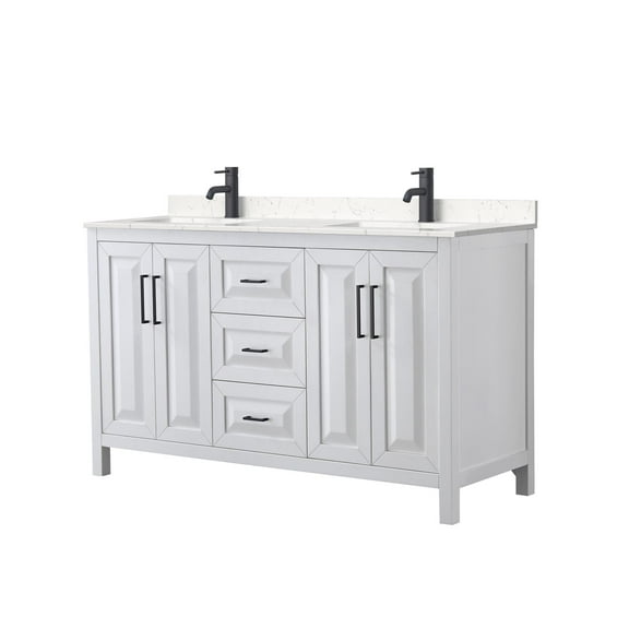 Wyndham Collection WCV252560DWBC2UNSMXX Daria 60" Free Standing Double Basin Vanity Set -