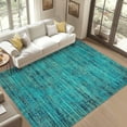 thumbnail image 1 of YUSAZENS 5 x 7 Washable Vintage Distressed Runner Rug for Hallway, Long Non-Slip Kitchen Rug, Retro Abstract Low Pile Soft Entryway Runner, Carpet for Bedroom and Laundry Room Turquoise, 1 of 6
