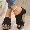 thumbnail image 6 of Women's Comfy Wedge Orthopedic Sandals Orthopedic Sandals for Women Sandals Open Toe Wedge Platform Sandal Slides Casual Low Wedges Walking Sandals, 6 of 9