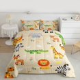 thumbnail image 2 of Homewish Cartoon Giraffe Zebra Bedding Comforter Set,Zoo Animal Lions Twin Comforter Sets,Wild Tiger Deer Crocodile Bedding Set For Boys Kids,Breathable Home Decor Reversible,2-Piece, 2 of 8