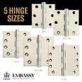 thumbnail image 3 of Embassy 3” x 3” Door Hinge Heavy Duty Hinges Polished Nickel Finish with Urn Finials, 3 of 9