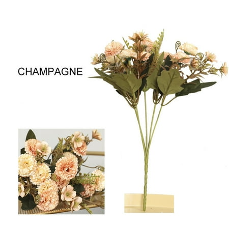 Mothers Day Bouquet - Artificial Flower Desktop Potted Bunches Five Branches 11 Carnation Festive Bouquets Multiple Flowers Mother's Day Teacher's Day champagne