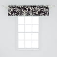 thumbnail image 2 of Spring Window Valance, Continuous Ficus Leaves Minimalistic Art on Monochrome Backdrop, Curtain Valance for Kitchen Bedroom with Rod Pocket, 54" X 18", Dark Chestnut Brown and Grey, by Ambesonne, 2 of 2