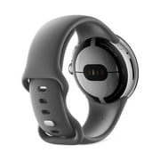 Google Pixel Watch - Android Smartwatch with Activity Tracking - Heart Rate Tracking Watch - Polished Silver Stainless Steel case with Charcoal Active band - WI-FI