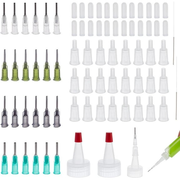 Plastic 24 Sets Plastic Precision Tip Applicator Bottle Caps Include Plastic Bottle Caps Replacement Tip Adapters Blunt Tip Dispensing Needle