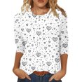 thumbnail image 1 of MuXiKeJi Clothes Valentines Day Shirts Women Causal Heart Print Graphic Long Sleeve Oversized Tops Plus Size Crewneck Sweatshirt, 1 of 2