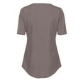thumbnail image 7 of Sijiajgjfu Womens Plus Size Chiffon Summer Tops V Neck Zipper Tunic Shirt Casual Dressy Top Blouses Gray L, 7 of 7