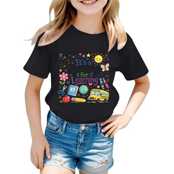 Girls Shirts Short Sleeve Lapel Collar Solid Color Tops Lace Trim Back to School Elegant Casual Shirt for Girls