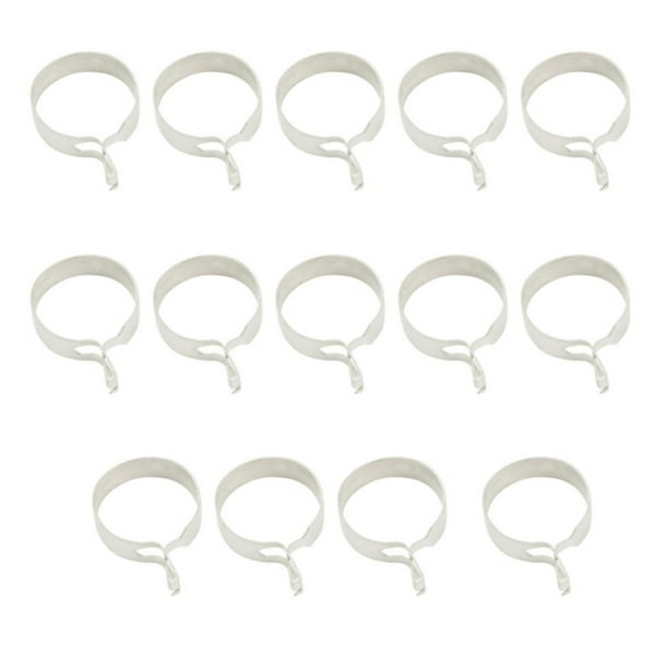 Mainstays Set of 14 Cafe Curtain Rod Clip Rings, Up to 3/4 in. Diameter ...
