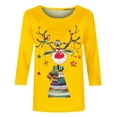 thumbnail image 4 of Sevevn Blouses for Women Women's Christmas Fashion Printed T-shirt 3/4 Sleeves Blouse Round Neck Casual Tops Great Gifts for Less, 4 of 4