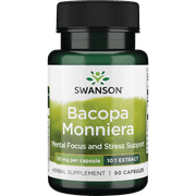 Swanson Bacopa Monniera 10:1 Extract 50 mg 90 Capsules