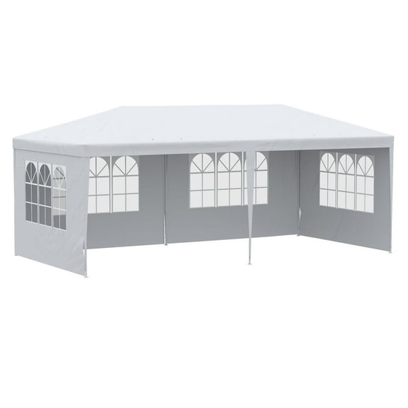 Party Tent 20x10, Large Canopy Tent with Walls, Outdoor Event Shelter for Weddings & BBQ