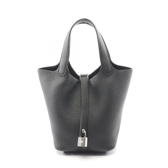 Pre-Owned Hermes Hermès Picotin Lock PM Handbag, Taurillon Clemence Leather, Black,... (Good)