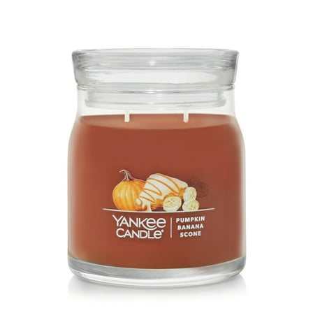 Yankee Candle Signature Medium 2-Wick Candle, Pumpkin Banana Scone, 13 oz