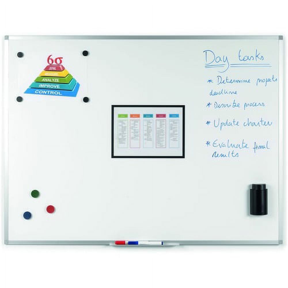 Bi-Silque Ayda Melamine Dry Erase Board 18" W x 24" H - Melamine Surface, Rectangle, Horizontal/Vertical - 1 Each, Multicolor