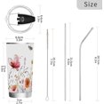 thumbnail image 2 of SKYSONIC Colorful Botanical 20 oz Tumbler Stainless Steel Vacuum Insulated Travel Tumbler with Straw and Lid, Durable Coffee Mug Drinking Cup, 2 of 7